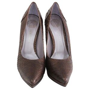 Brown Versace Snakeskin Heels